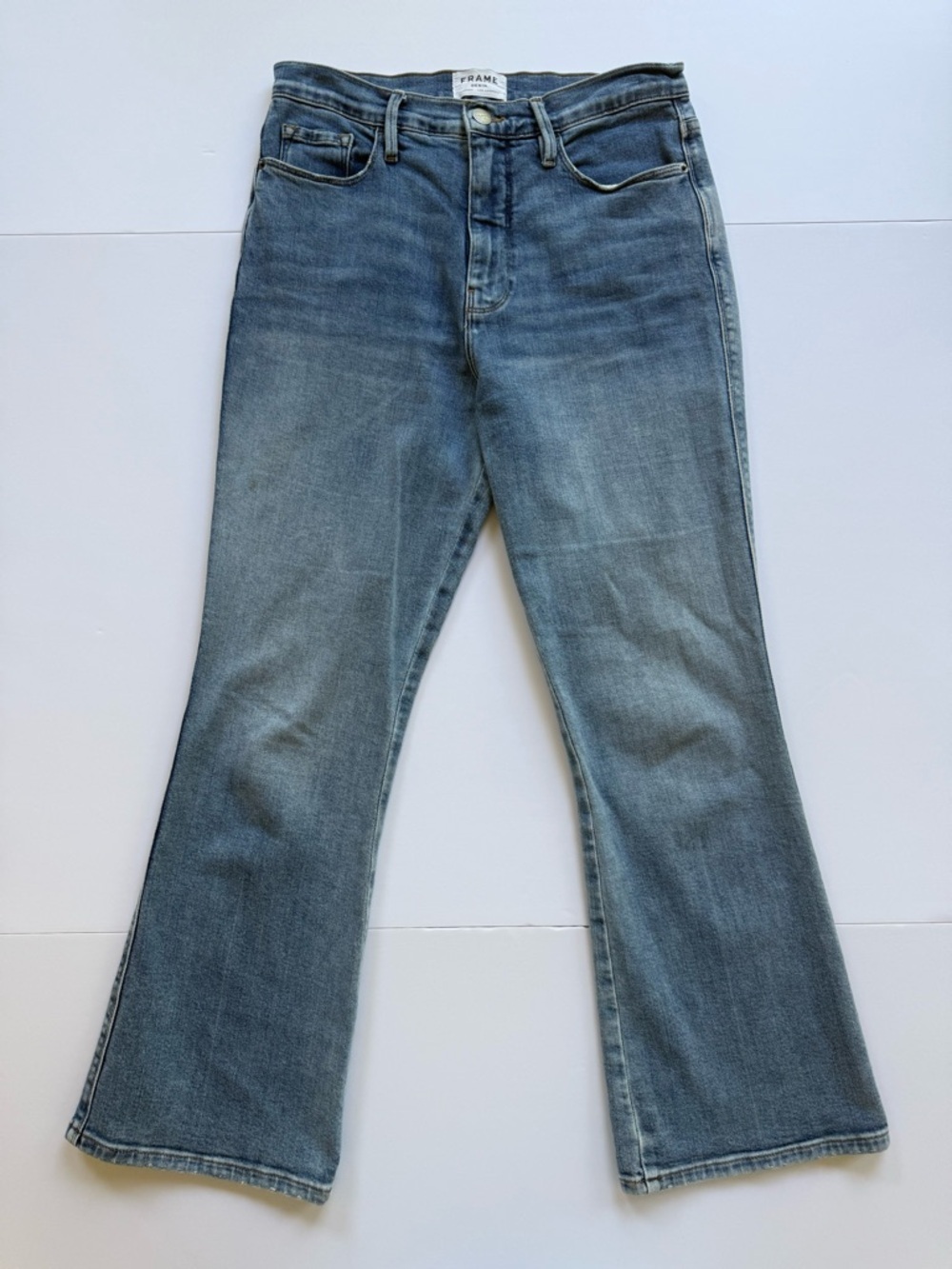 Frame Denim Washed Blue Flare Jeans Le Sylvie kick boot size 29 - Picture 2 of 7